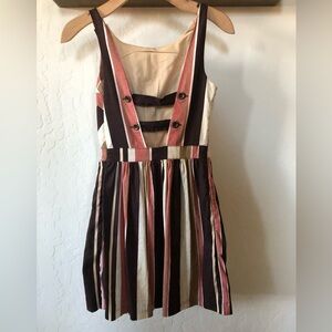 Cooperative|Urban Outfitters Boho Linen striped dress,open back, Lagenlook/Artsy